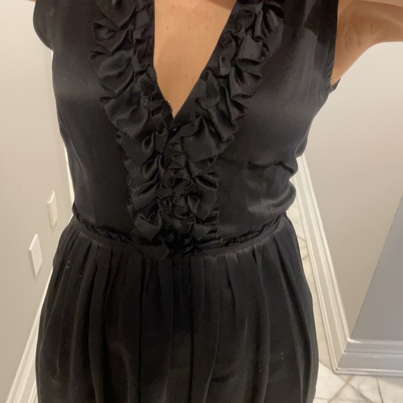 Cynthia Steffe silky black knee length dress - Picture 4 of 11